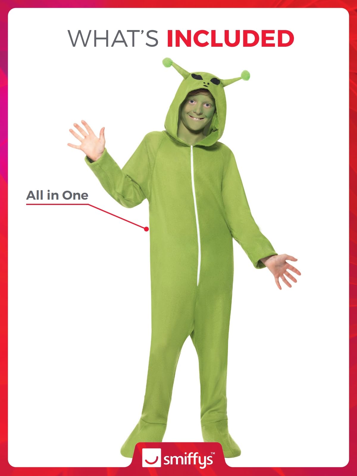 Kids Green Alien Costume - Image 4