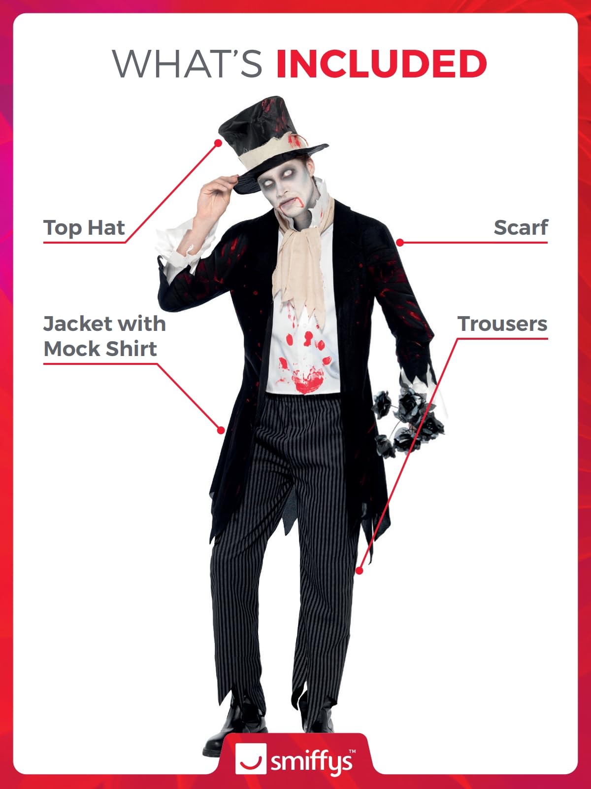Mens Till Death Do Us Part Zombie Groom Halloween Outfit - Image 4