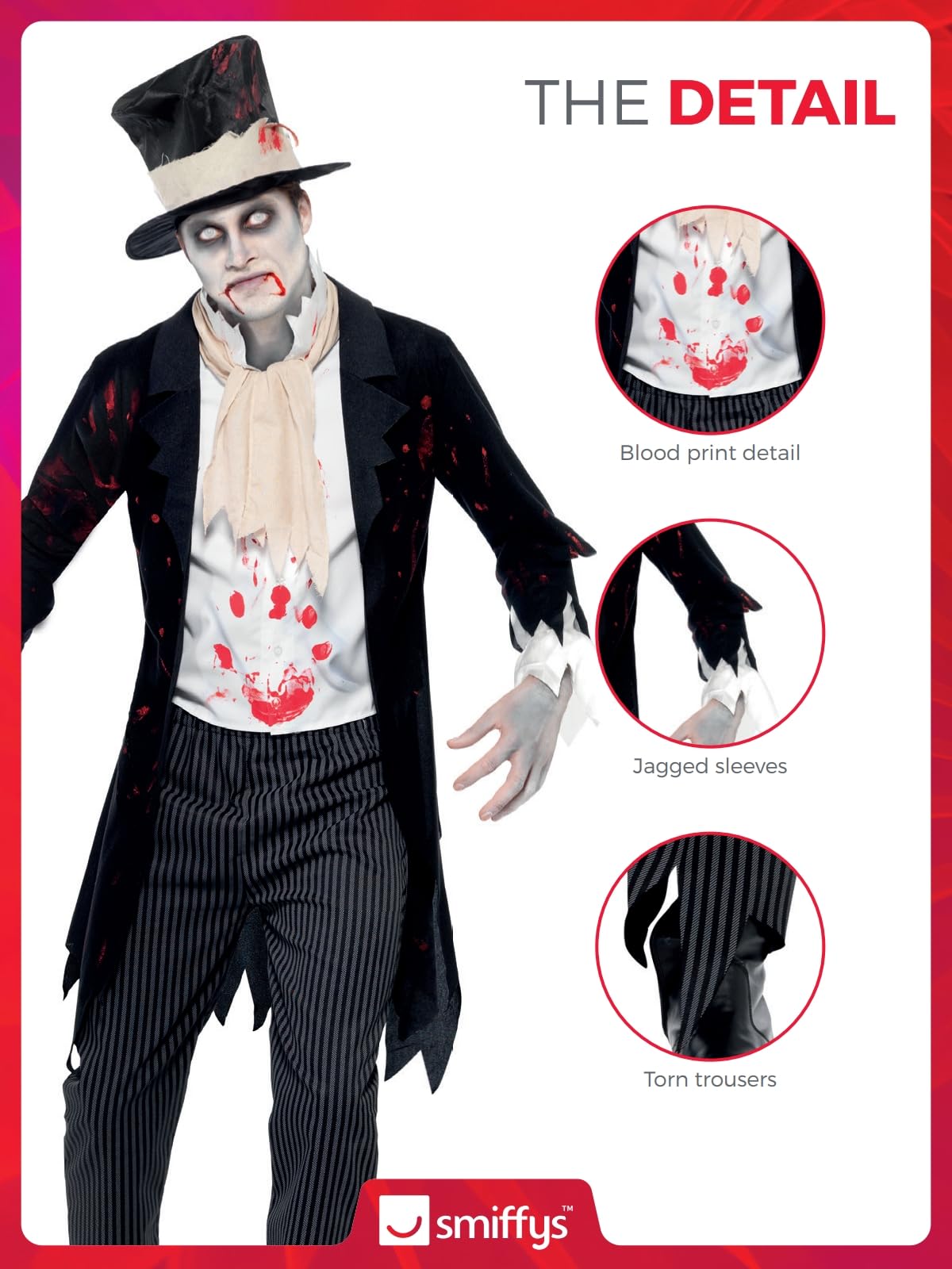 Mens Till Death Do Us Part Zombie Groom Halloween Outfit - Image 5