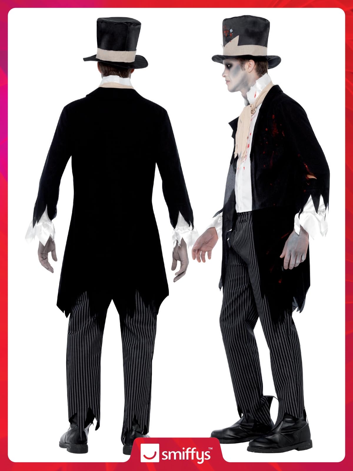 Mens Till Death Do Us Part Zombie Groom Halloween Outfit - Image 6