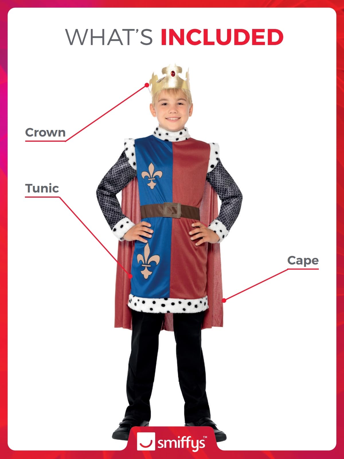 Smiffy's Boys' King Arthur Medieval Costume - Image 4