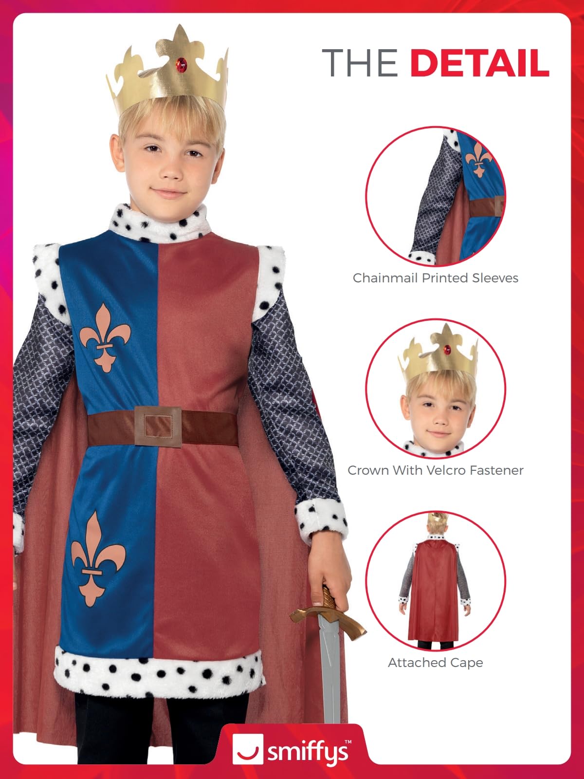 Smiffy's Boys' King Arthur Medieval Costume - Image 5
