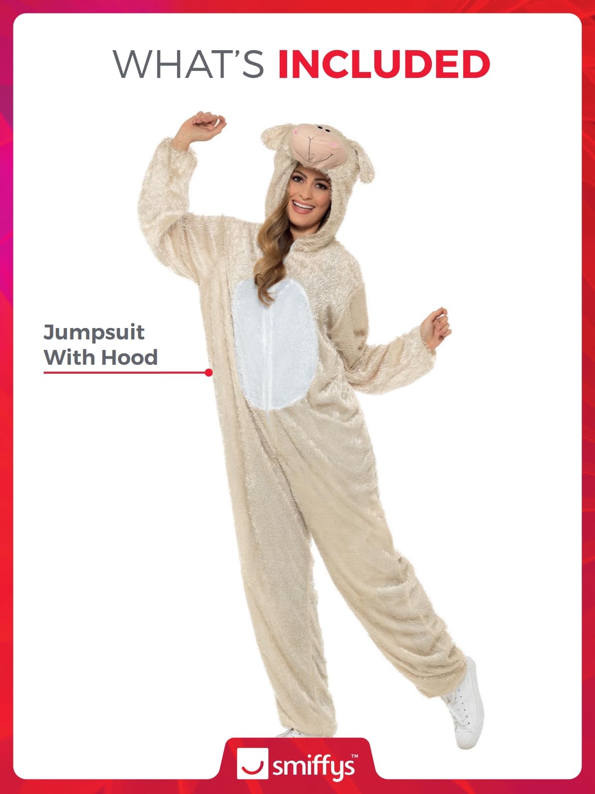 Smiffy's Men's Lamb Costume Includes Jumpsuit with Hood - Image 4