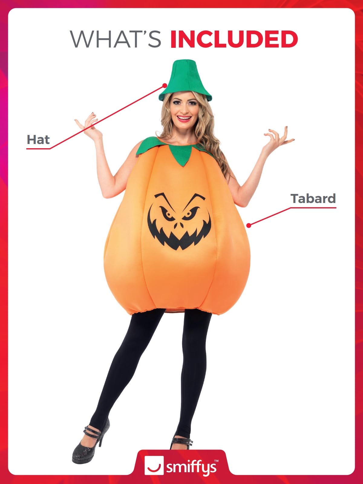 Smiffy's Men's Pumpkin Costume and Tabard with Hat - Image 4