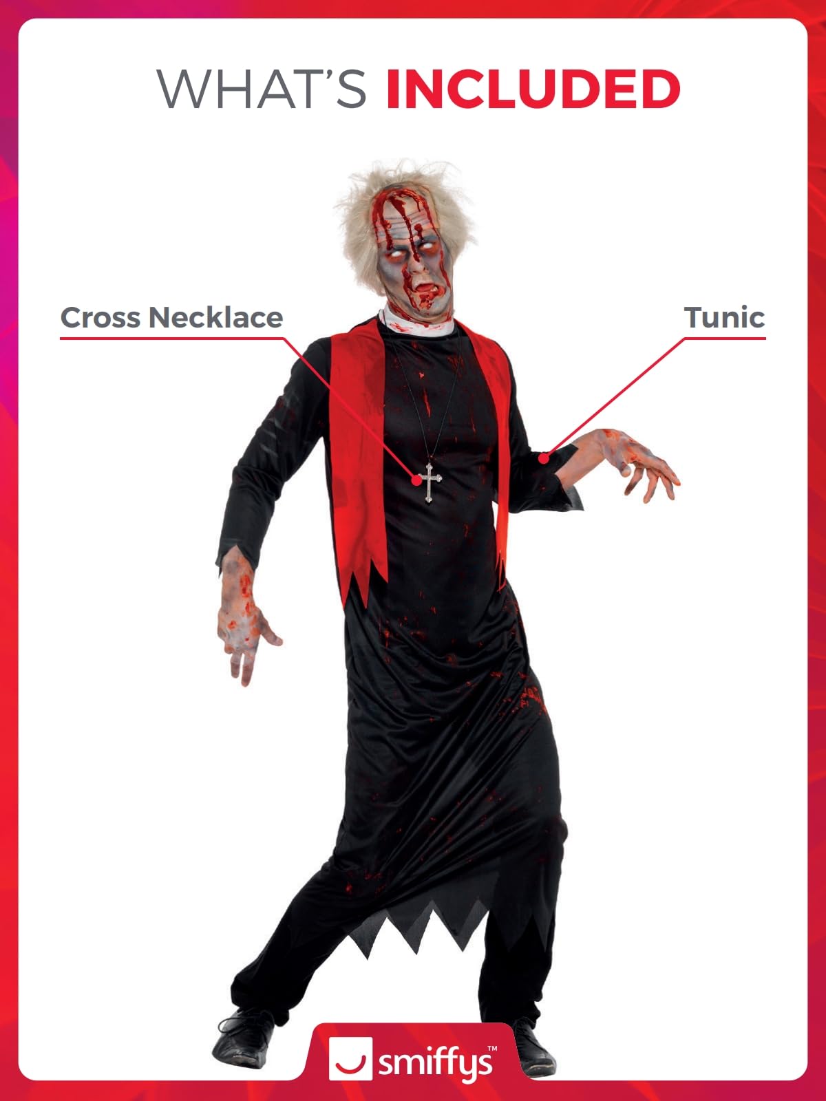 Smiffys - 45526 - Zombie High Priest Coustme - Large / XL - 42" / 48" - Image 4