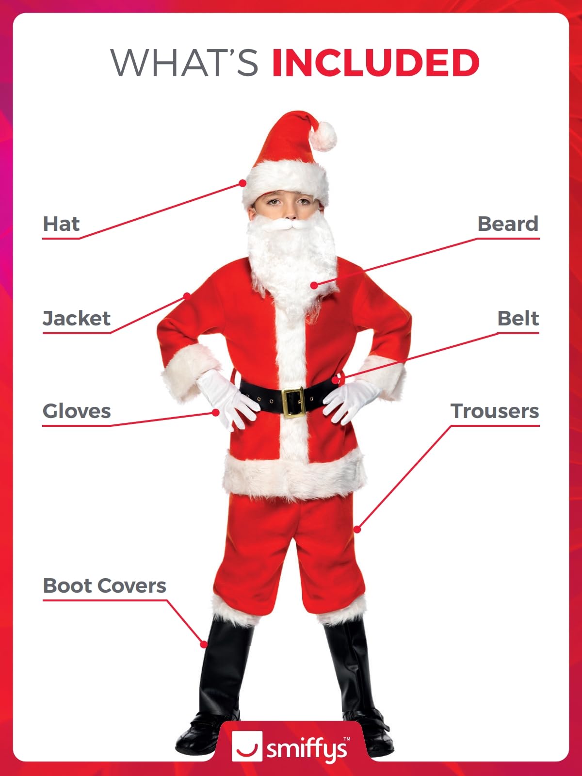 Smiffys Boys' Deluxe Santa Costume & Beard - Image 4