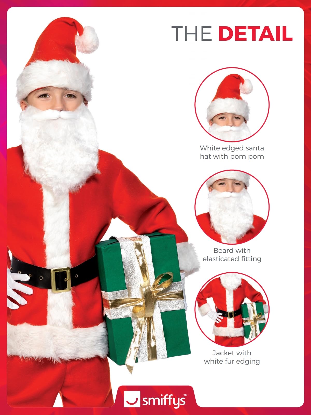 Smiffys Boys' Deluxe Santa Costume & Beard - Image 5