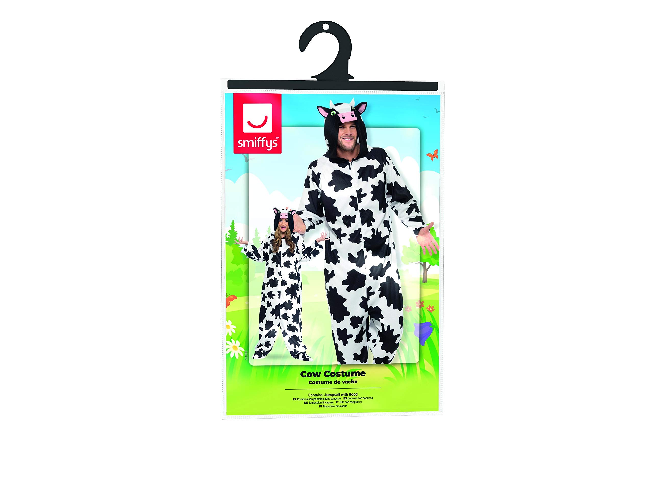 Smiffys Cow Costume, Black & White with Hooded All in One, Party Animals Fancy Dress, Animal Dress Up Costumes - Image 8