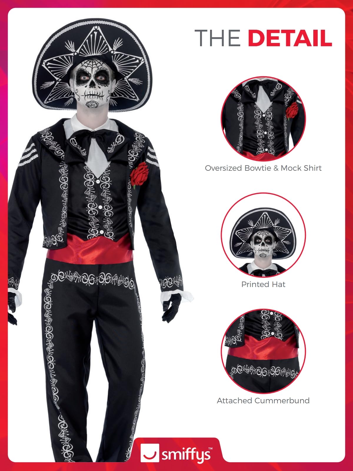 Smiffys Day of the Dead Se±or Bones Costume - Image 5