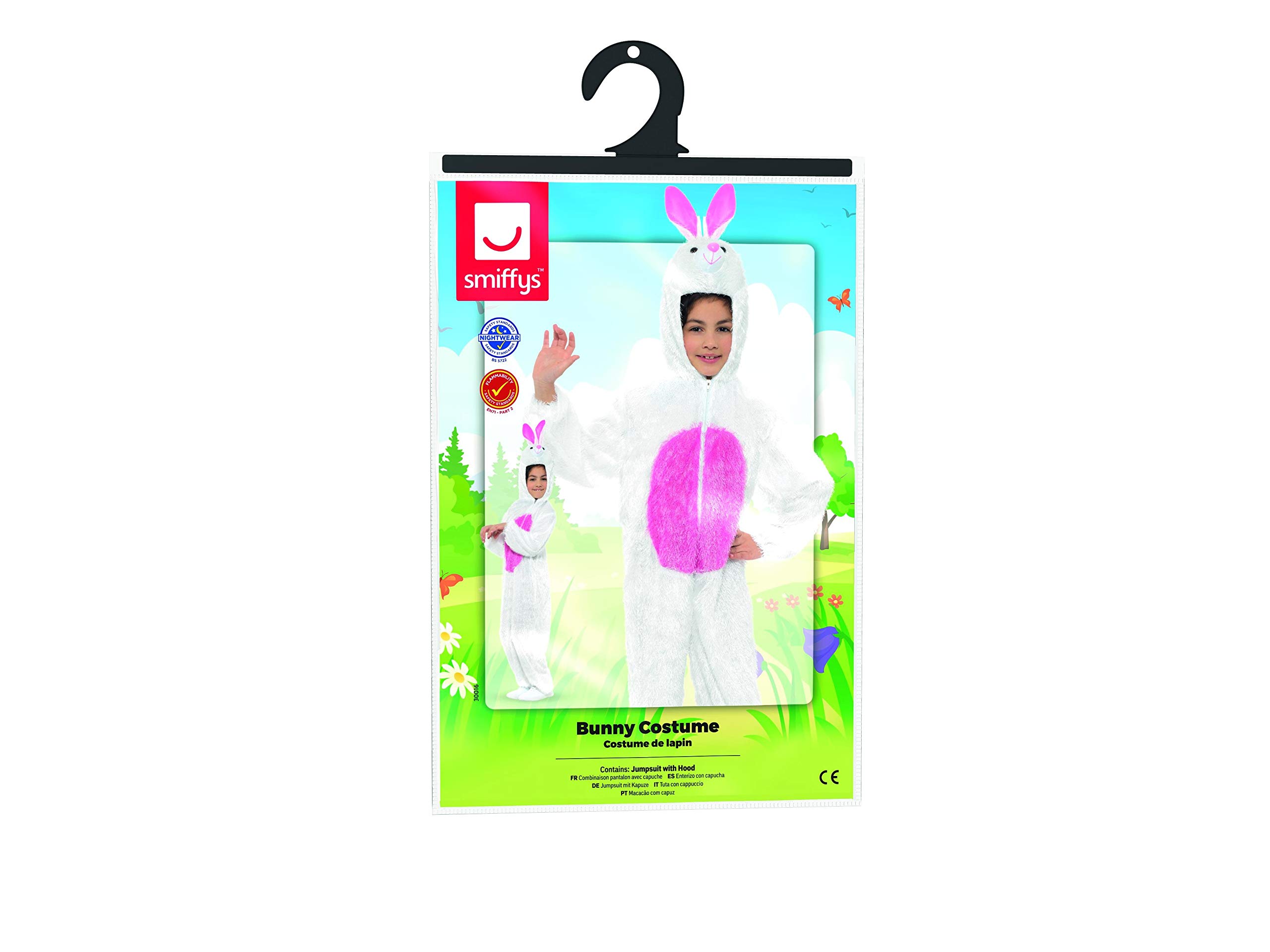 Smiffys Kids All in One Bunny Jumpsuit, Medium, White - Image 7