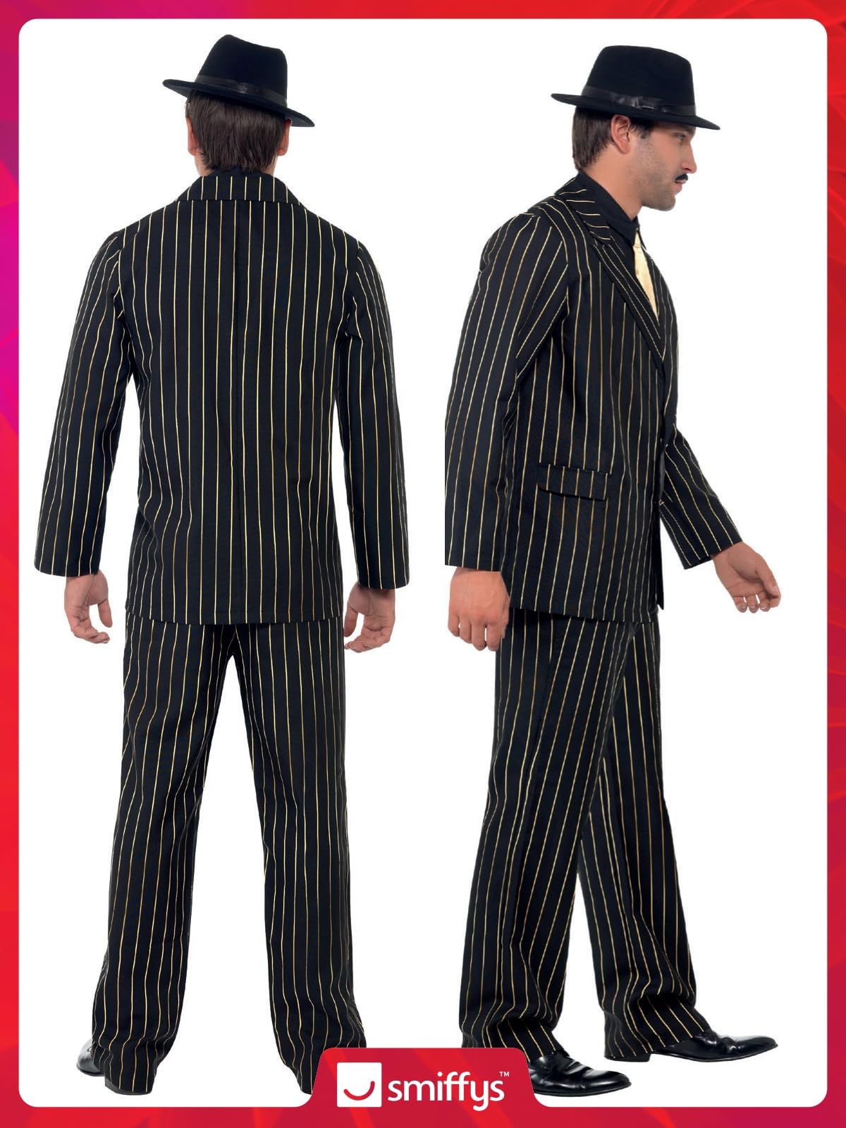 Smiffys Men's Smiffys Gold Pinstripe Gangster Costume - Image 6