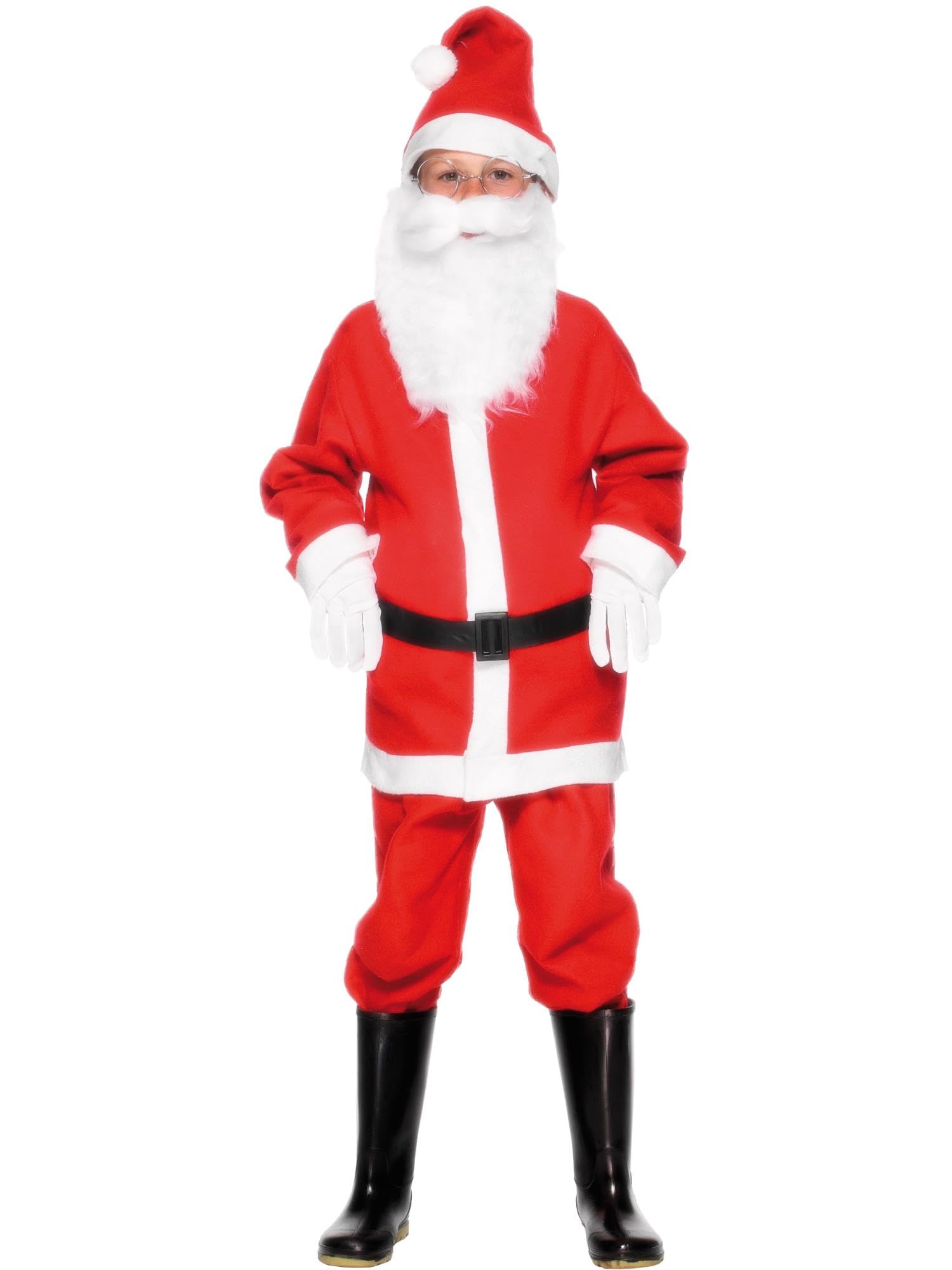 Smiffys Santa Boy Costume, Red with Jacket, Trousers, Hat and Belt, Christmas Kids Fancy Dress, Santa Dress Up Costumes - Image 3