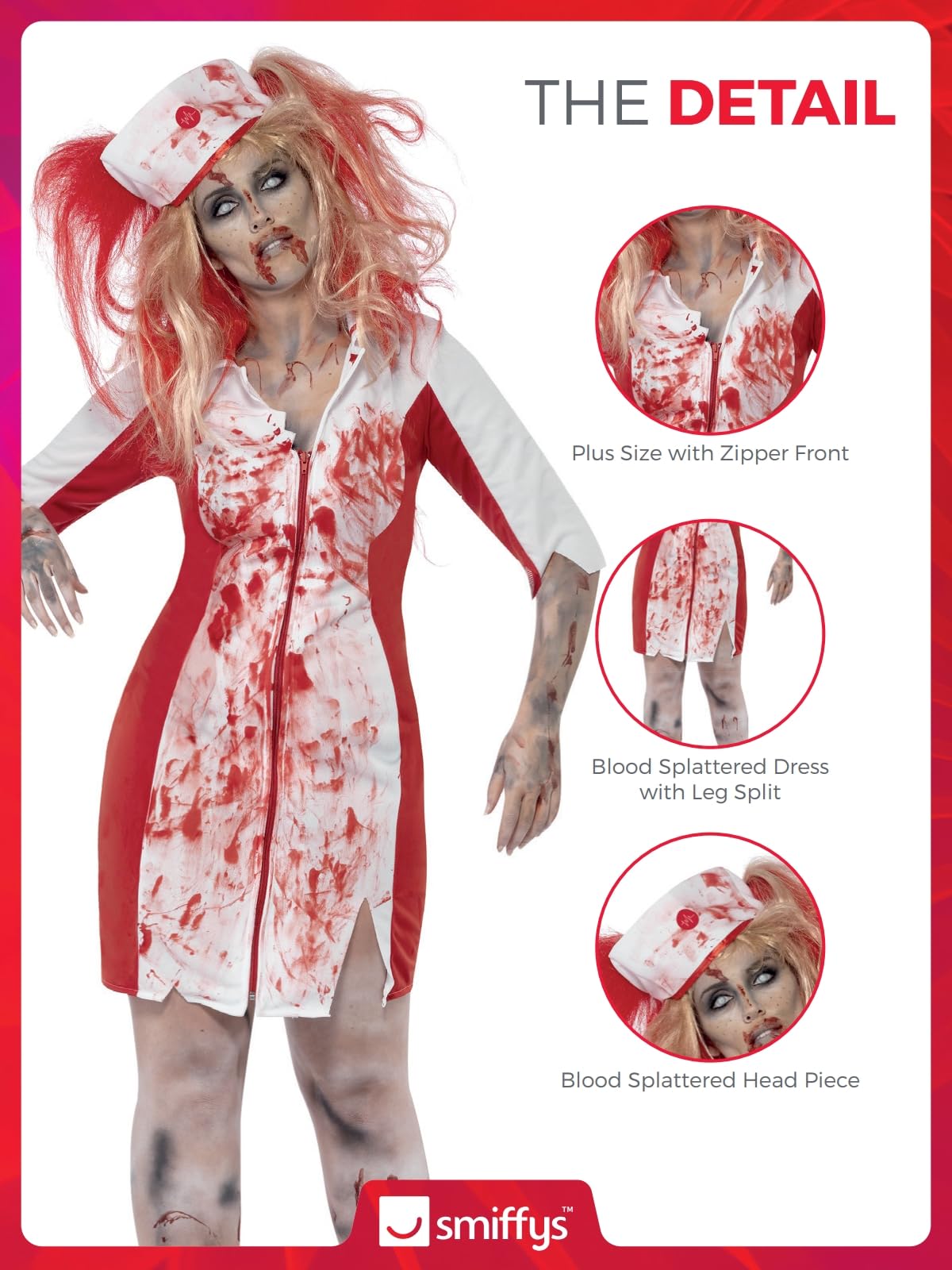Smiffys Women's Curves Zombie Nurse Costume - Image 5
