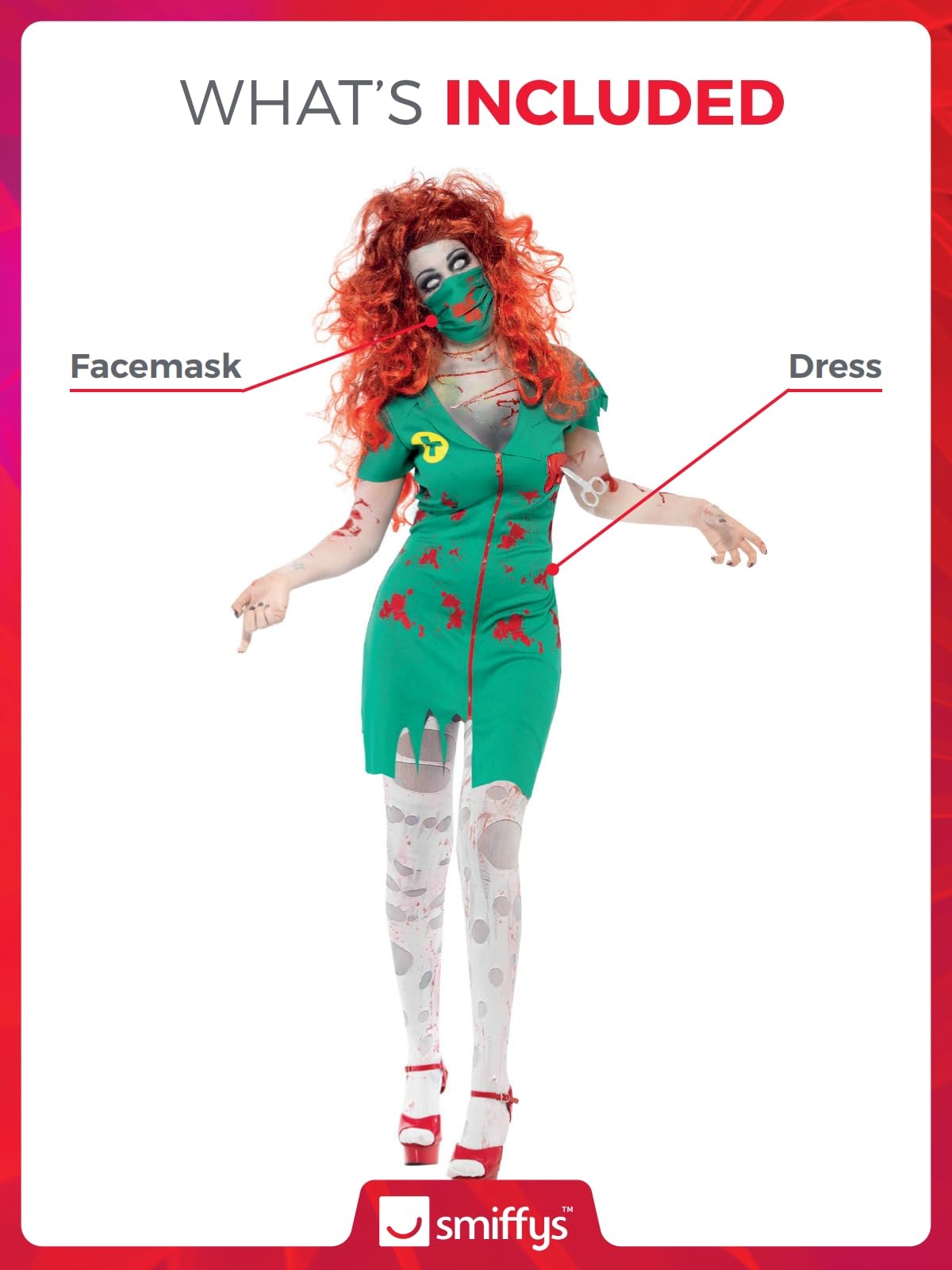 Smiffys Women's Zombie Scrub Nurse Costume - Image 4