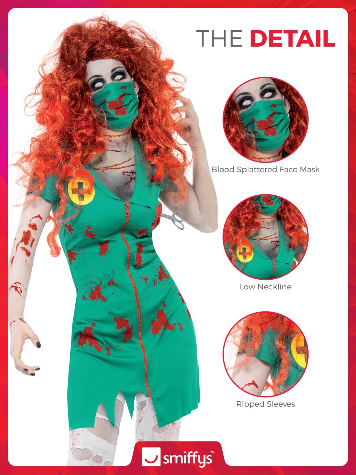 Smiffys Women's Zombie Scrub Nurse Costume - Image 5